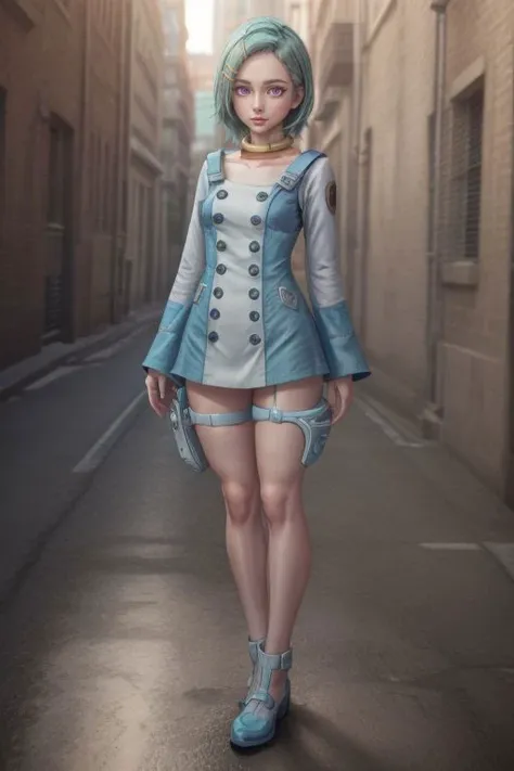 1girl, short hair, hair ornamen, purple eyes, hairclip,aqua hair,thigh pouch, thigh holster,collarbone, collar, buttons,dress
,
(photorealistic,masterpiece, best quality, ray tracing, volumetric lighting, ssao shadows, detailed, intricate, colorful),((full body)) <lora:add_detail:1>
<lora:copax_charm_eu:0.5>
<lora:eureka:1>