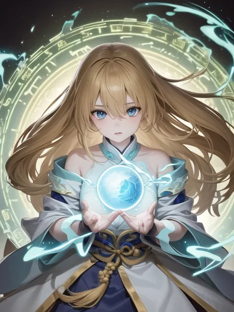 wuxia girl, energy circle, epic, intricate, magic aura surrounded,