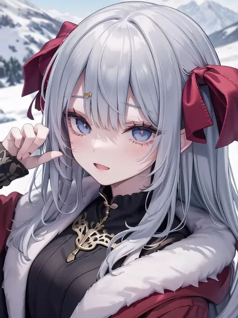 a girl portrait at Snowy Mountain Village, detailed intricate, <lora:oriharaStyleLora_v10:0.6>