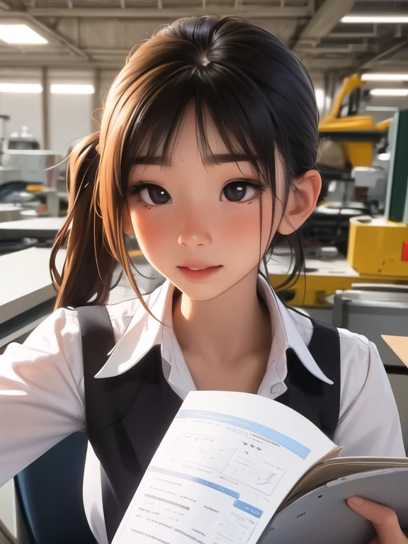 a girl portrait at Engineering Firm, detailed intricate, sam yang, <lora:samdoesartsSamYang_offsetRightFilesize:1>