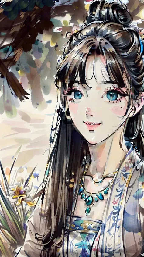 traditional chinese ink painting<lora:Moxin_10:0.7>,flower,butterfly, grass,dawn,near the lake,waterfall, trees,
shukezouma<lora:Shukezouma-1.1:0.3>,Nova,1girl.solo,wearing hanfu, more cloth,breasts,sexy attire, perfect body, jewelry and necklace,[((correct fingers,beautiful hands))], earrings,happy, grin, (blush|cute and playful|adorable|skinny|thick bangs|beauty|twintail|short hair|hair bun,),
[(full body,from everywhere,from below)],
(ultra high res,photorealistic,realistic,best quality,photo-realistic), (high detailed skin,visible pores),(real person,photograph),realistic,, (8k, raw photo, best quality, masterpiece),photon mapping, radiosity, physically-based rendering,automatic white balance,watery eyes, (looking at viewer),(irises and pupils are rounded,the pupil reflects the surroundings,eyes are not the same size),