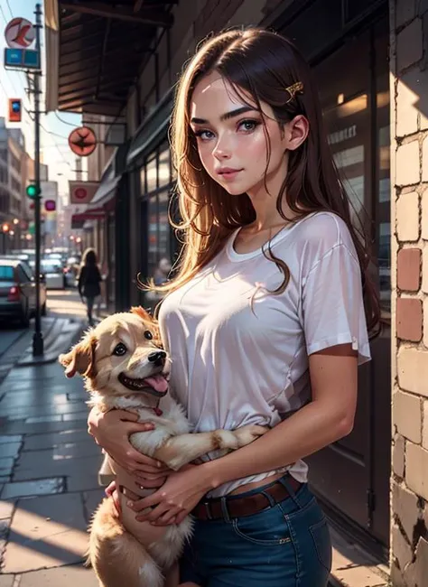 intricate details,((cinematic light)),
1girl play with pets on the street,
BREAK
Nova,solo,a \(girl\) with white t-shirt,
BREAK
pets \(cat|dog\),