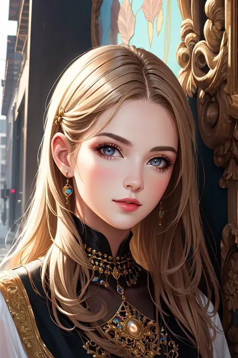 luxury painted wall, realistic,1girl, <lora:Nova-000003:0.2>,