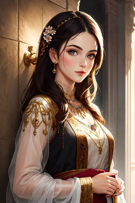 luxury painted wall, realistic,1girl, <lora:Nova-000003:0.2>,