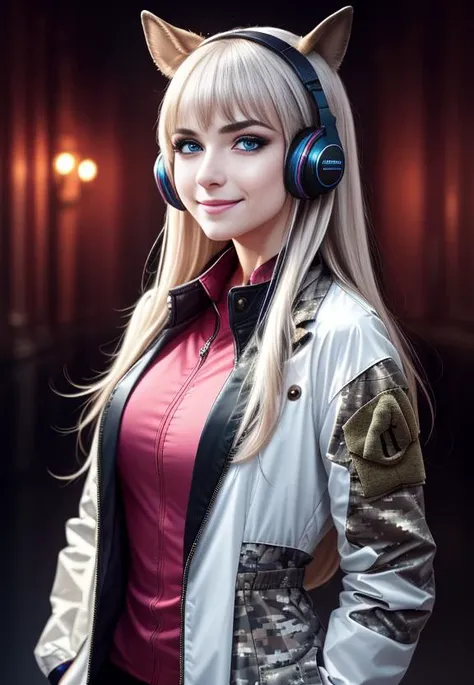 nova<lora:Nova-000003:0.6>,1girl, falling, animal ears, bangs, blush, camouflage armor, closed mouth, fake animal ears, gloves, headphones, headset, horse ears, impossible clothes, jacket, large breasts, long hair, long sleeves, looking at viewer, camouflage bodysuit, pink eyes, simple background,smile, solo, body paint, twintails, upper body, very long hair, black background, white gloves, white hair,alice \(nikke\),
[(colorful explosion psychedelic toxic neon paint colors:1.2)::0.15],
(masterpiece:1.4),(best quality:1.4),(shiny skin),realistic