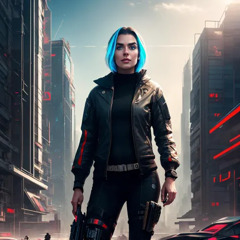8k portrait of a cyberpunk girl,nova<lora:Nova-000003:0.55>, high quality, masterpiece, digital art, side lighting, detailed background, futuristic city, full body