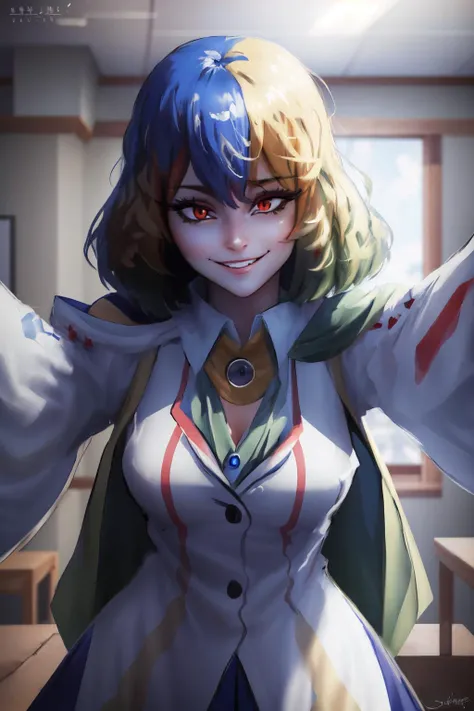 Highly detailed, High Quality, Masterpiece, beautiful, sharp focus, shiny skin, best quality, perfect anatomy:1.4, high detailed, 8k, highres, lineart, sketch, (masterpiece:1.4), (highest quality:1.4), (sharp focus:1.2), (colored:1.3), (digital painting:1.1), 8k wallpaper, (tight gap:1.2), Chrome-chan, <lora:Char_Meme_Chromechan:1>, gesugao, gesugao facial expression, sadistic smile, <lora:Expression_Gesugao:0.8>, 1girl solo, kabedon pov, looking at viewer, <lora:Pos_POVReceivers:1.2>