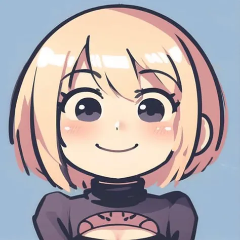 1girl, chibi, yorha no. 2 type b, smile, looking at viewer,