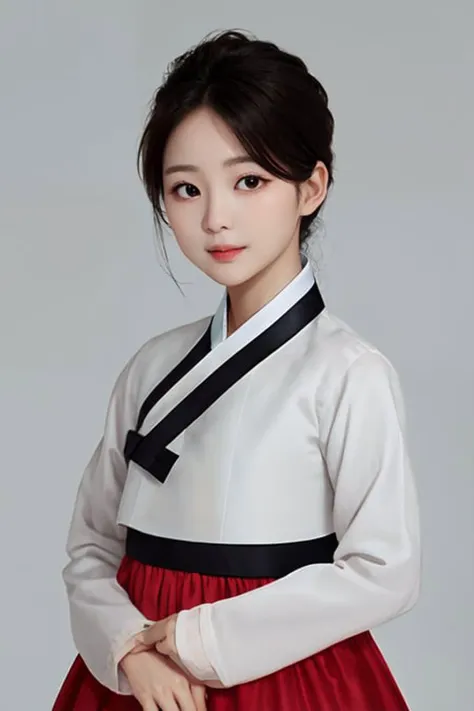 1female, hanbok, korean clothes, upper body, simple background, white background, <lora:last1234:0.6>