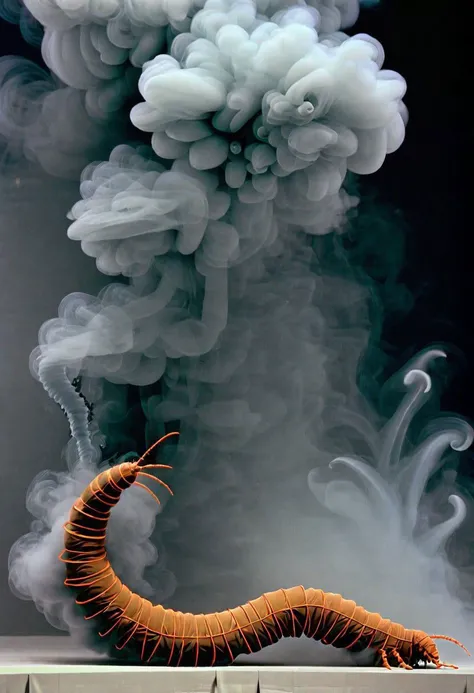 by Christo, a centipede supermodel on the catwalk, smoke on the water