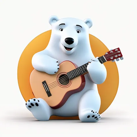 professional 3d model icredm <lora:IconsRedmond:1>, close up, a polar bear playing guiter, icon,no background . octane render, highly detailed, volumetric, dramatic lighting