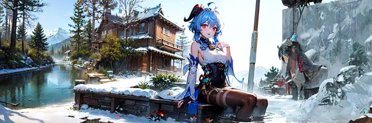 (masterpiece), (best quality), (ultra-detailed), intricate detail, 1girl, solo, (winter), snowing, falling leaves, lake and river, (lily \(flower\), plants, forest, mountain and forest background, acient chinese style village background, (panorama), 
AND (masterpiece), (best quality), (ultra-detailed), intricate detail, 1girl, solo, perfect face, (sitting in water), cute pose, ((looking at left side)),  <lora:ganyuGenshinImpact_v10:0.6:MIDD>, (GANYU \(GENSHIN IMPACT\)), (small breasts), (black pantyhose), long hair, blue hair, (sad), (shame), <lora:fashionGirl_v53:0.05>,<lora:hipoly3DModelLora_v20:0.35:MIDD>, blue hair, ((bare back)), ((no shoes)), ((wet)), (winter),
AND (masterpiece), (best quality), (ultra-detailed), intricate detail, lake and river, (winter), (snowing), falling leaves, ((lily \(flower\)), plants, forest, mountain and forest background, 
AND (masterpiece), (best quality), (ultra-detailed), intricate detail, (winter), (snowing), falling leaves, forest, ((lily \(flower\)), plants, acient chinese style village background,