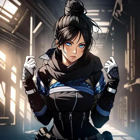 (masterpiece, best quality), intricate details,(fractal art:1.2),
<lyco:GoodHands-beta2:1>
1girl,
<lora:wraithloratwo:0.8> wraithdefault bodysuit, wraithdefault hairstyle,
