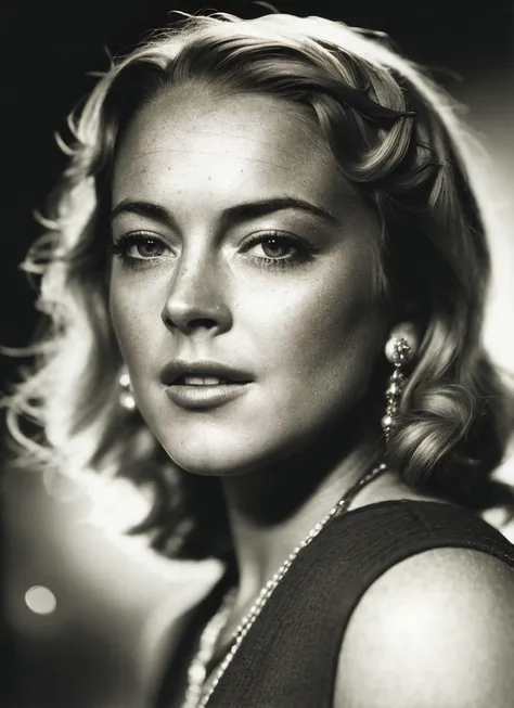 A 1930s professional photograph of sks woman, ((detailed face)), (High Detail), Sharp, 8k, ((bokeh)), <lora:locon_lindsay_v1_from_v1_64_32:1.3>