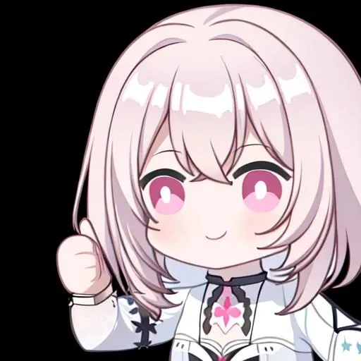 (best quality, masterpiece), <lora:aprob:1> aprob, (1girl, solo, smile, chibi, upper body, closed mouth, thumbs up, looking at viewer, white pupils), (simple background)