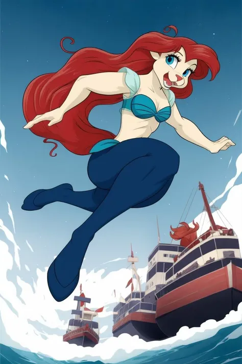 (dynamic angle:0.7), dynamic pose,( Line of action:0.9),
1girl, harbor_seal_girl, <lora:ArielV2:0.7> ariel 1girl, red hair, blue eyes