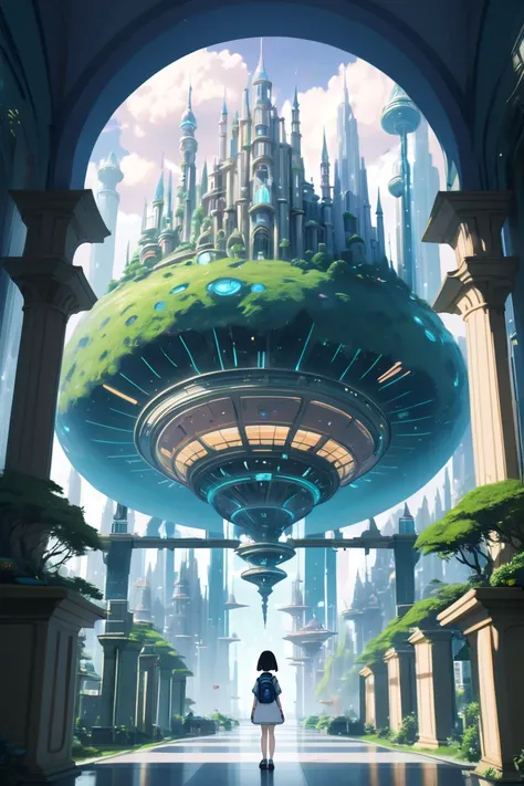 anime style, Transdimensional university in a whimsical scifi topia outside of reality, masterpiece