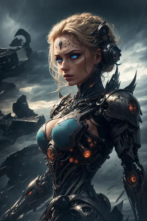 photorealistic, 35mm, intricate details, hdr, intricate details, hyperdetailed, natural skin texture, hyperrealism, sharp,
1 girl, adult icelandic woman, freckles, light blue eyes, light blonde sleek hair,
portrait, solo, half shot, looking down, detailed background, detailed face, (<lora:HorrorBundleAI:0.4>, 1nf3rnalAI, infernal theme:1.1), intense expression, dynamic pose, glass-cyborg, (made of glass:1.1), translucent, glass construct, warrior, glass armor, dirty glass, mechanical, power source, magical symbols, mystic power, floating particles, reflections, wind, storm in background, cinematic atmosphere,