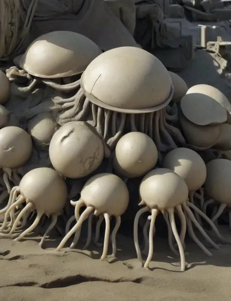 concept art, a heavily armored jellyfish, deep shadows, contrast , <lora:- SDXL - amredpll_armored_style_V1.0:.9>
