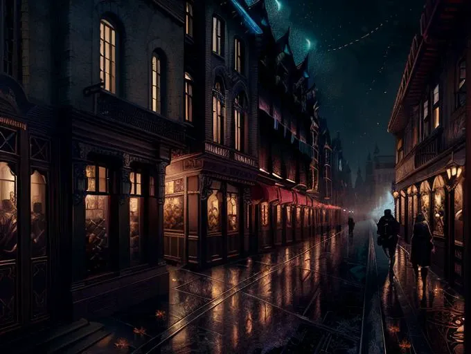 RAW wideangle photo, ((((And when Night Darkens the (Streets) then (wander) forth the ((Sons Of Belial)) flown with (insolence) and wine)))), epic, ominous, highly detailed, intricate environment, digital matte painting, outdoor, panoramic street view, concept art, mystery, sharp focus, illustration, art by artgerm and greg rutkowski and magali villeneuve and alphonse mucha and rossdraws and wlop and craig mullins and James Jean and Andrei Riabovitchev and Marc Simonetti and peter mohrbacher, background by james jean and gustav klimt, light by John Salminen, 4k uhd image, octane render, awesome, 8k, award winning art, cinematic lighting, high detail, intricate, ethereal, magical, otherworldly, dark fantasy, hyperrealistic, dreamlike, inky, old age, hypermaximalist, <lora:theovercomer8sContrastFix_sd15:1>, (decay:1.3), (grit:1.3), (neglect:1.3), to8contrast style RFKTR_sinetempore