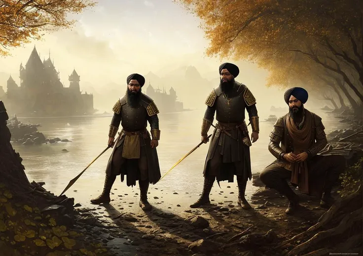 analog style, DSLR Photo wide-angle photorealist gorgeous ((wideangle)) digital painting of the unpleasant merchant men coming from the ((black galleys:1.3)) to trade in the somber Dylath-Leen taverns, with (mouths too wide) and strange (turbans:1.3) (((((humped up in two points above their foreheads))))) in especially bad taste and the shortest and queerest shoes ever seen, they take only ((gold)) and (stout black slaves) from Parg across the river, masterpiece, (insanely detailed), best quality, extremely detailed, UHD 8k, octane render, ray tracing, award winning photography, Photorealistic, stunning environment, trending on artstation, trending on CGsociety, Intricate environment, High Detail, dramatic, subdued colors, darkness, dramatic lighting, art by greg rutkowski and by moebius and by antoine mucha, analog style, (medieval:1.3), (grit:1.3), (decay:1.3),(dirt:1.3), (darkness:1.3) (neglect:1.2) RFKTR_sinetempore