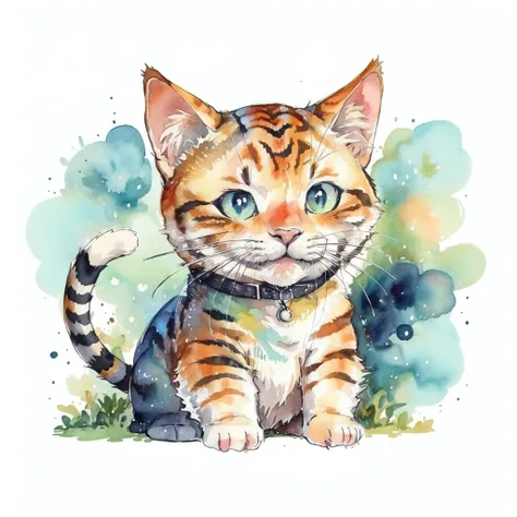 <lora:niji-watercolor02:1>cat
