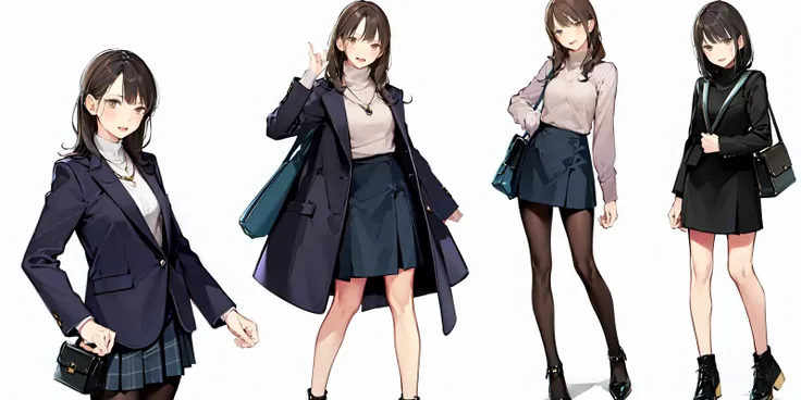 (Masterpiece:1.2, high quality),Slender girl,lower body,
1girl, solo, pantyhose, skirt, brown hair, high heels, jewelry, white background, simple background, necklace, bag, full body, black pantyhose, long hair, brown eyes, holding clothes, black footwear, handbag, breasts, holding, standing, sweater, high-waist skirt, boots, grey skirt, high heel boots, black sweater, turtleneck, plaid, bangs, blush, long sleeves, closed mouth, shirt
<lora:Slender girl:0.8>