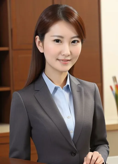 masterpiece,best quality,higher, <lora:JapaneseOfficeLady:0.8>, 1girl, solo, jacketoffice lady, suit, shirt, realistic, looking at viewer,(upper body:1.3),face focus,beautiful face