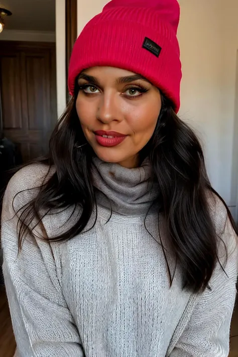 head shot, <lora:diosaany3.0:0.8>, black hair, long hair, realistic photo of a woman, wearing a large coat, wearing a turtleneck sweater, wearing a scarf, wearing a beenie, wearing ski pants, wearing ski boots, within Civitai TOS rules, within Civitai TOS guidelines, content that will not be deleted for breaking Civitai TOS, nothing sus, super G rated