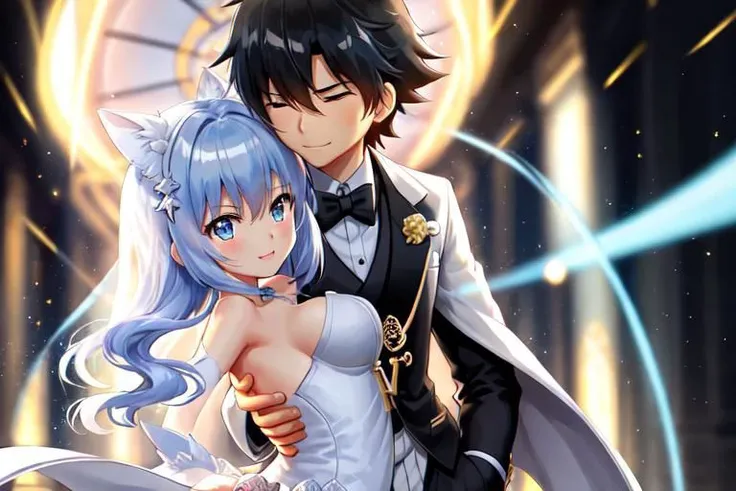 {{{masterpiece}}}, {{{best quality}}}, {{ultra-detailed}}, (unity 8k wallpaper), {illustration}, (anime style), intricate, fluid simulation, high shutterspeed, sharp edges. {{glossy}}, {{Smooth}},
girl and boy ballroomdancing in face to face, from side,
{(girl wearing A-line-dress)}, {boy wearing tuxedo}, (standard holds), (face to face),
in the ballroom, looking away, Dancing, dynamic, active, lively, smile, {{detailed eyes}},
BREAK
{{{masterpiece}}}, {{{best quality}}}, {{ultra-detailed}}, {illustration}, {{an extremely delicate and beautiful}},
anime style, key visual, studio anime, intricate, (highly detailed), fluid simulation, high shutterspeed, sharp edges.
Create a 4DCG girl and boy waltz at ballroom dancing in standard holds in the best quality.