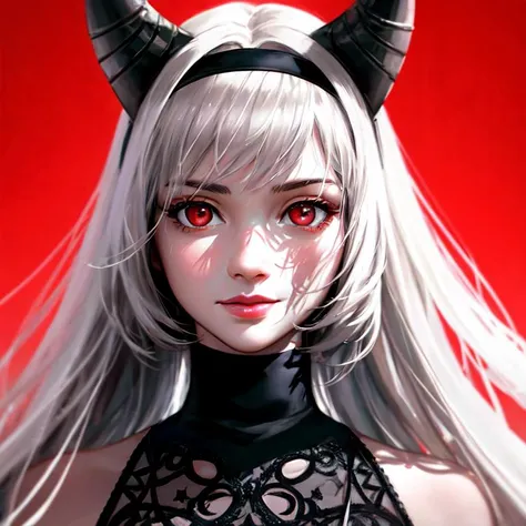 m_wlop, 1girl, young, (solo:1.2), full body, huge breasts, thick thighs, sexy, (nun, demon horns:1.1),white hair, short hair, messy hair, red eyes, light smile, (bright red background:1.2), thick lips, (choker:1.1),
highly detailed, beautiful, small details, ultra detailed, best quality, intricate, hyperrealism, sharp, digital illustration, detailed, realism, intricate, 4k, 8k, trending on artstation, good anatomy, beautiful lighting, award-winning, photorealistic, realistic shadows, realistic lighting, beautiful lighting, raytracing, intricate details, moody, rule of thirds, masterpiece, (illustration:1.1), highres, (extremely detailed CG, unity, 8k wallpaper:1.1), (colorful:0.9), beautiful face, highly detailed face, cinematic lighting, volumetric lighting, ultra realistic, masterpiece, bokeh, extremely detailed, intricate,([minimal_gradient|line_style]:0.8), (joaslin:0.7), (hadesstyle:0.5), (nixeu_basic:0.5)