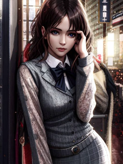 (futuristic:1.4) GIRL,DETAILED PUPILS. long business suit and jacket,SMIRK, LOOK AT VIEWER, ((BLOUSE)), (INTRICATE),(HIGH DETAIL),SHARP, detailed face, detailed background, futuristic city on the background,
looking at viewer, highres, superb, 8k wallpaper, extremely detailed, intricate, unreal engine 5, volumetric lighting, realistic, realistic lighting, cinematic, 4k, cinematic lighting, 8k, depth of field, 3d, perfect, award-winning, hyper-detailed, photorealistic, ultra realistic, realistic light, hard lighting, intricate details, stop motion, hyperfocus, tonemapping, sharp focus, hyper detailed, detailed eyes, eyes focus, (illustration:1.1), highres, (extremely detailed CG unity 8k wallpaper:1.1), (beautiful face:1.15), (cowboy_shot:1.5)
(nixeu_soft:0.7), (nixeu_white:0.7),