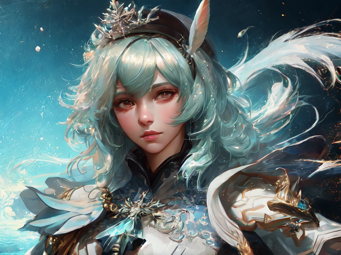 (rembrandt),(midjourney),(eula-I) eula \(genshin impact\),(rose, water,celestial, stars, tidal wave, elementalist, magic, genshin impact, unique), brown_eyes, detailed eyes, hyper detailed,light smile,
highly detailed, beautiful, small details, ultra detailed, best quality, intricate, hyperrealism, sharp, digital illustration, detailed, realism, intricate, 4k, 8k, trending on artstation, good anatomy, beautiful lighting, award-winning, photorealistic, realistic shadows, realistic lighting, beautiful lighting, raytracing, intricate details, moody, rule of thirds, masterpiece, (illustration:1.1), highres, (extremely detailed CG, unity, 8k wallpaper:1.1), beautiful face, highly detailed face, ultra realistic, masterpiece, bokeh, extremely detailed, intricate, zoomout,
colorful, vibrant colors, red nail polish, side view,
(nixeu_extra:0.7), (nixeu_soft:0.7),(nixeu_white:0.7),(nixeu_style:0.7), (duality_style:0.3), by guweiz, by nixeu