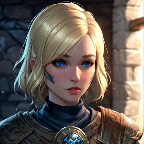 official, 1girl, blonde hair, blue eyes, (Skyrim\(style\):1.2), (masterpiece:1.2), (best quality:1.2), Amazing, highly detailed, beautiful, finely detail, Depth of field, extremely detailed CG unity 8k wallpaper,