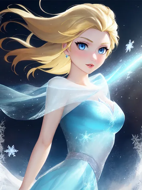 unreal engine 5 of elsa from frozen, disney style, frozen \(disney\), blonde hair,