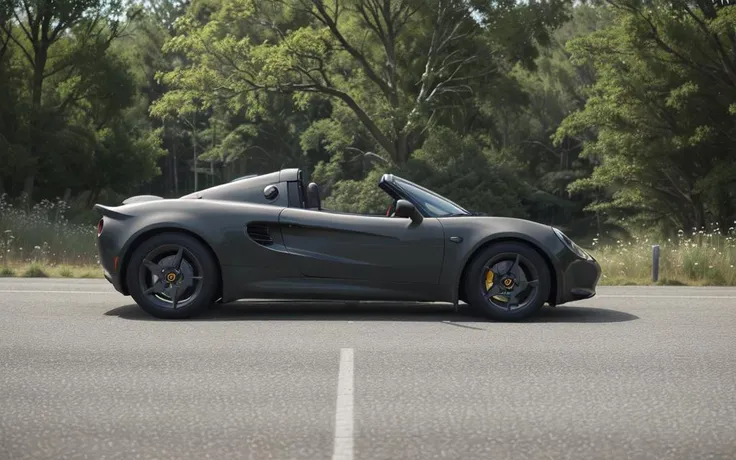 Gorgeously rendered 4k high-definition nighttime photograph of a hyper-realistic matte black 99elise speeding through a narrow opening in a dark dense forest (((at night))), HDR, sharp focus, (motion blur), <lora:99elise:0.45>
