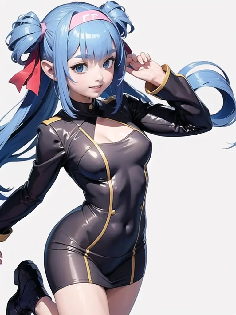 1girl, solo,(best quality),(masterpiece:1.1), full body, looking_at_viewer, dynamic angle, neck_ribbon, cute, clear facial skin,