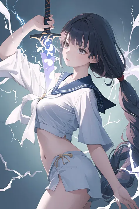 (Photorealistic:1.5), (​masterpiece、Highly detailed 8K CG、Sharp lines:1.2)、hi-school girl、A dark-haired、thighs thighs thighs thighs、Beautiful anime 、Smooth Anime CG Art、Beautiful anime 、Beautiful anime girl, (10year-old beautiful girl:1.4), Detailed skin, (gleaming skin:1.6)、short-hair、Beautiful black hair、brown Eye、(many streaming sweat:1.2), (flat chest:1.6), (gaunt:1.5), (student clothes:1.7), (a sailor suit:1.6), (Dark blue pleated skirt:1.6), (full body:2.2), solo, (one girl:1.4), (kneeling:1.5), (from side:1.5), (from below:1.3), Inside the classroom, (blush:1.5), (anguish:1.4), (spread legs:1.4), (open mouth:1.3), (Lots of clear drool overflows from her mouth and drips from her chin.:1.4), (half closed eyes:1.3), (Sweat pouring from her pubic bone:1.5), (crying:1.4), (many Tentacles clinging to her:1.4), (short sleeve:1.2), (White socks:1.4), (brown loafers:1.5), (arms behind back:1.5), (arched back:1.4), (Beautiful legs:1.5), (many clear pussy juice:1.6), (Tentacles cum inside:1.4), (Tentacles in the female genitalia:1.4)