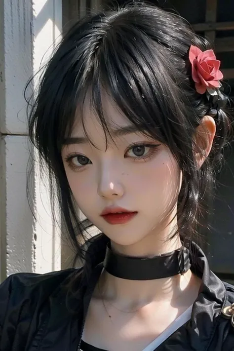 best quality,masterpiece,4k,
1girl,Naruto,(Konan:1.2),solo,flower,hair ornament,hair flower,closed mouth,looking at viewer,expressionless,white flower,blue hair,rose,upper body,bangs,short hair,orange eyes,
<lora:zny7:0.6>