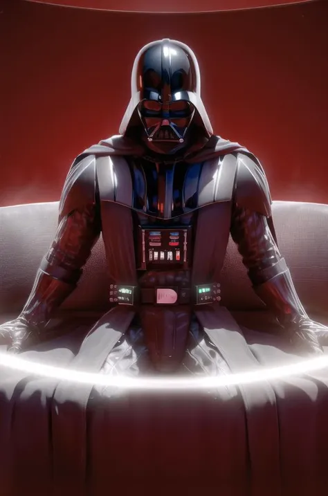 darth vader sitting on couch in a room with and a table in it with lights on the ceiling and a mirror on the wall,
Black_outfit,hood, hood_up, boots, darth vader helmet,cape,armor, shoulder armor, armored boots,
<lora:Agent47_hitman-KK77-V1:0.1>,<lora:Darth_Vader-KK77-V1:0.7>,darth vader,<lora:Inarius_DIABLO4-KK77-V1:0.3>,
1 Man, looking at viewer,(closed mouth:1.0),
NSFW,official art,extremely detailed CG unity 8k wallpaper, perfect lighting,Colorful, Bright_Front_face_Lighting,
(masterpiece:1.0),(best_quality:1.0), ultra high res,4K,ultra-detailed,
photography, 8K, HDR, highres, absurdres:1.2, Kodak portra 400, film grain, blurry background, bokeh:1.2, lens flare, (vibrant_color:1.2)