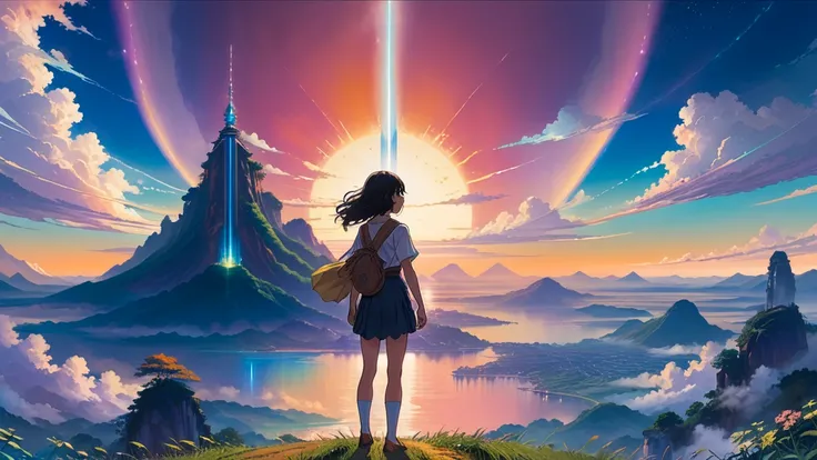 Dreamscape, immensely beautiful, cartoon by Greg Rutkowski and Makoto Shinkai, euphoria and bliss (HIGH QUALITY:1.7), (colorful:1.75), ANIME, sharp focus, illustration , <lora:add-detail-xl:1.0>, <lora:xl_real_beta1:0.75>, Surreal, ethereal, dreamy, mysterious, fantasy, highly detailed