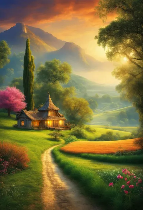 (masterpiece),
a landscape of a dreamland countryside,
dim light,
fantasy,