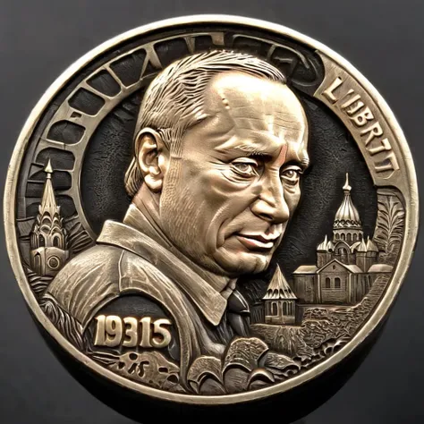 a photo of Vladimir Putin coin carving <lora:Cnl-XL-V1:1> cnl, cnl lighting, cnl texture, high resolution, beautiful, highest quality, masterpiece, highly detailed