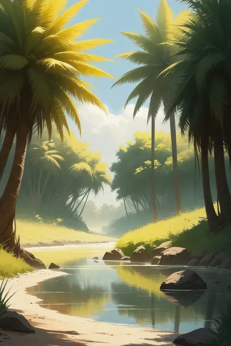 digital painting, ::morning, scenery, in a Sunlit Equatorial Zone<lora:EnvyStarlightBeauty12:1.25>