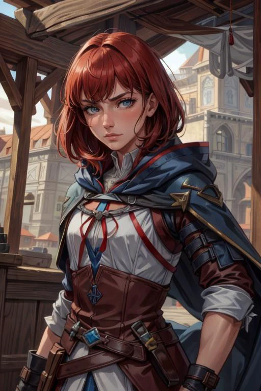 (masterpiece:1.2, best quality:1.2, beautiful, high quality, highres:1.1), detailed, extremely detailed, abstract art, dark, 4K, <lora:add_detail:0.5>, <lora:kittew_v0.1:0.3>, <lora:mitsuart_v8.1a:0.2>,
(1man, wrinkled face, old male:1.2), wise, aquamarine eyes, dark red hair, side-swept fringe,
portrait, (bloody scars:0.7), looking down, solo, upper body, detailed background, Florence, late medieval theme, assassins creed, initiate assassin, hidden wrist-blade, 0.5::blue rugged leather assassin clothes, hood, cloak, small knives, straps, undercover, dynamic pose, fighting, fire in background, dust, sunshine,
