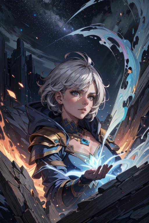 (masterpiece:1.2, best quality:1.2, beautiful, high quality, highres:1.1), detailed, extremely detailed, abstract art, dark, 4K, <lora:add_detail:0.5>, <lora:kittew_v0.1:0.3>, <lora:mitsuart_v8.1a:0.2>,
(1man, wrinkled face, old male:1.2), black eyes, gray hair, fade,
(style-swirlmagic:0.8), portrait, solo, (full body:0.6), looking up, detailed background, detailed face, ( theme:1.1), dirt-mage, geomancer, stoic expression, stone armor, gemstone pendant, controlling rocks, swirling sand particles swirling elemental energy, rockslide in background, moonlight, epic atmosphere,