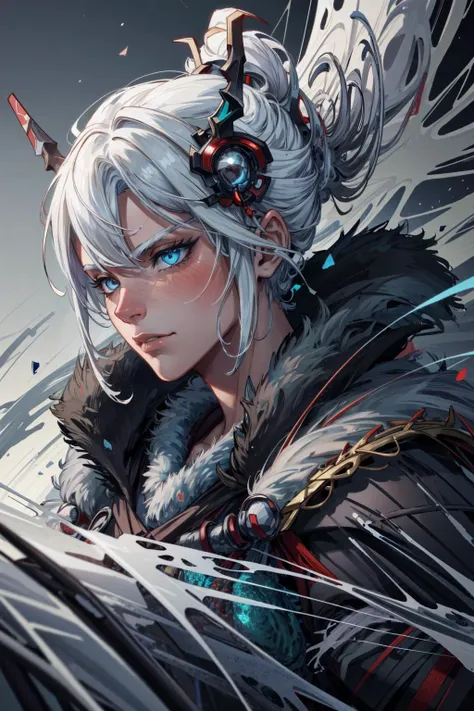 (masterpiece:1.2, best quality:1.2, beautiful, high quality, highres:1.1), detailed, extremely detailed, abstract art, dark, 4K, <lora:add_detail:0.5>, <lora:kittew_v0.1:0.3>, <lora:mitsuart_v8.1a:0.2>,
(1man, old male:1.2), wise, light blue eyes, white hair, high-fade,
portrait, solo, (full body:0.6), looking up, detailed background, detailed face, (<lora:WebbedTech:0.6>, fuzzy organic webs, webbedtech theme:1.1), ronin, light green samurai clothing, samurai helmet, bushido, banner in background, cinematic atmosphere,