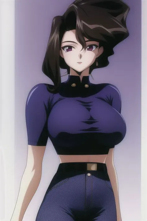 masterpiece, best quality, illustration, solo, Mesuki_Peropero, purple eyes, brown hair, seven deadly sins, diane, cleavage, orange leotard, short hair, large breasts, leotard, twintails, collarbone, puffy sleeves, simple background, <lora:diane:0.8>, <lora:Mesuki_Peropero Style Lora[style]:0.9>