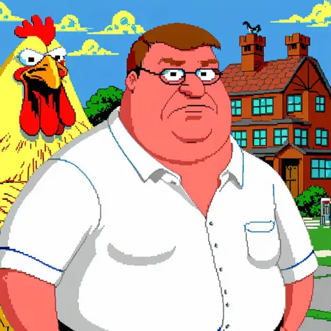 dosegagfx style, picture of peter griffin, giant chicken man, portrait,
<lora:dosegagfxSDXLv3_2:1>
