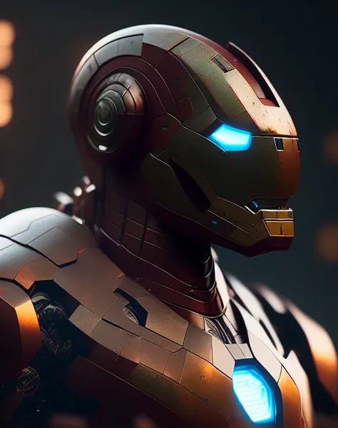 (dicuki:1.3) portrait of iron man,dreamlikeart, <lora:dicuki:1>, digital art , trending artstation, 4k, high detail